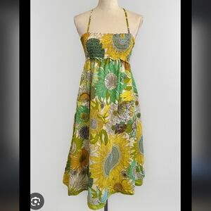 Liberty Of London For Target Girls Smocked Halter Maxi Dress Yellow Floral